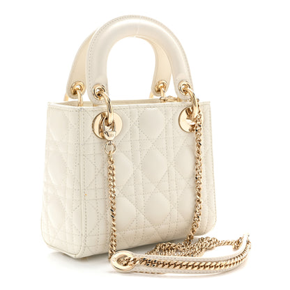 Christian Dior Lambskin Cannage Mini Lady Dior White 3 of 12