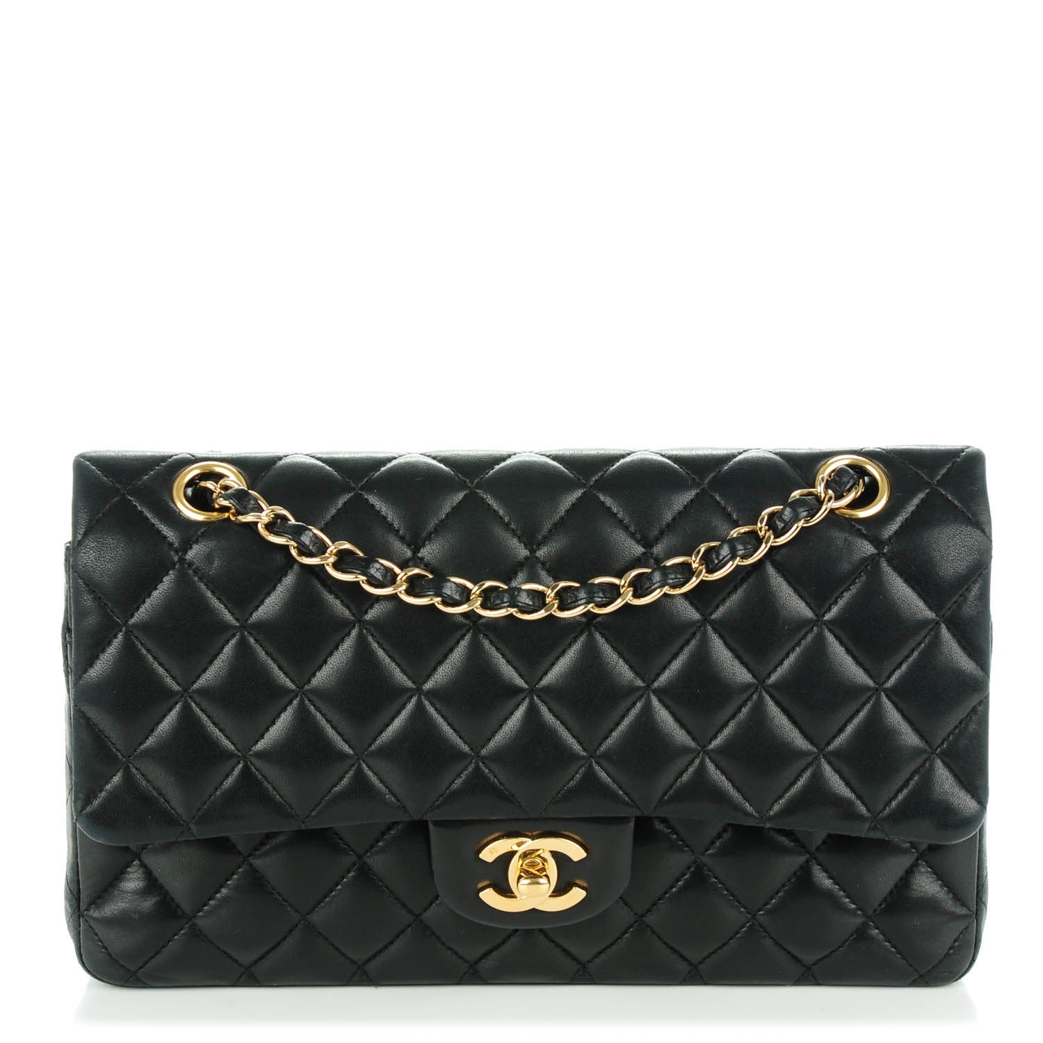 Chanel Lambskin Quilted Medium Double Flap Black 1 of 9