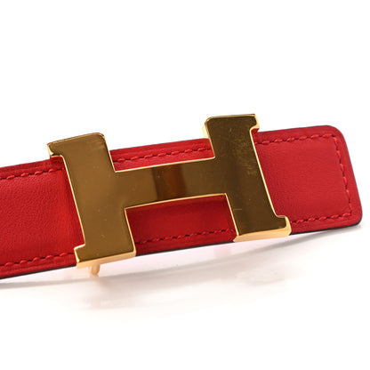 Hermes Swift Epsom 24mm Mini Constance H Belt 80 Rouge Tomate Rose Confetti 7 of 7
