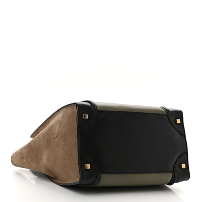 Celine Smooth Calfskin Suede Mini Tri-Color Luggage Almond 3 of 11