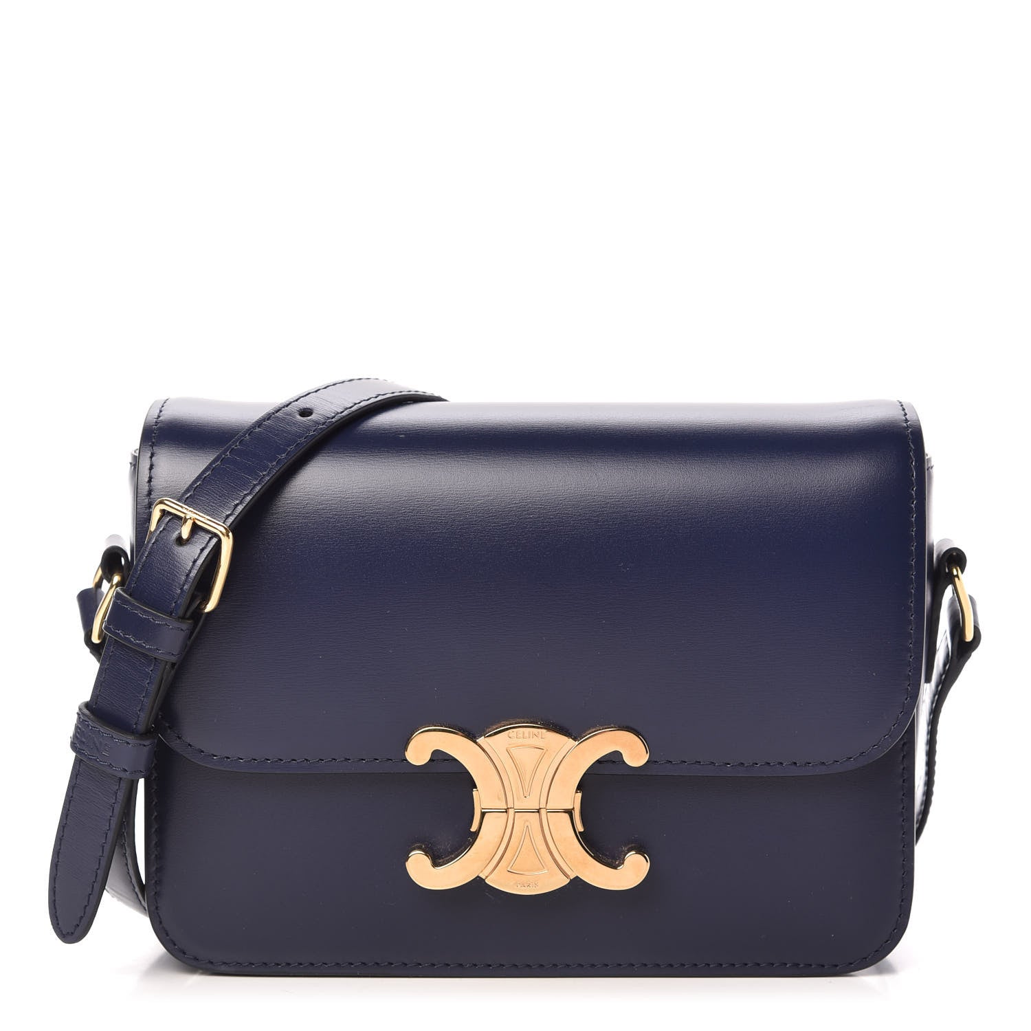 Celine Shiny Calfskin Teen Triomphe Dark Blue 1 of 10