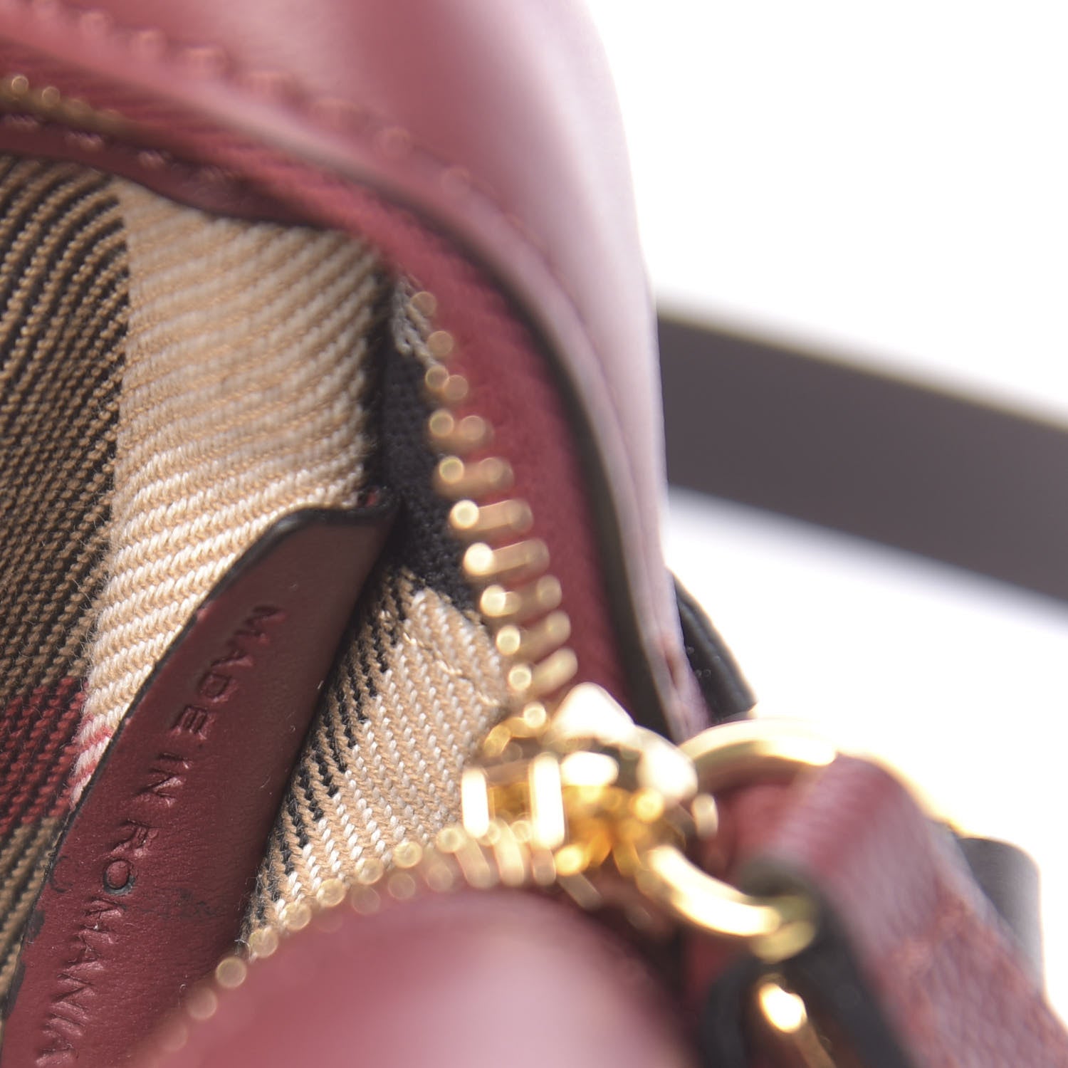 Burberry Soft Grain Calfskin Small Buckle Zip Bag Red 8 of 12