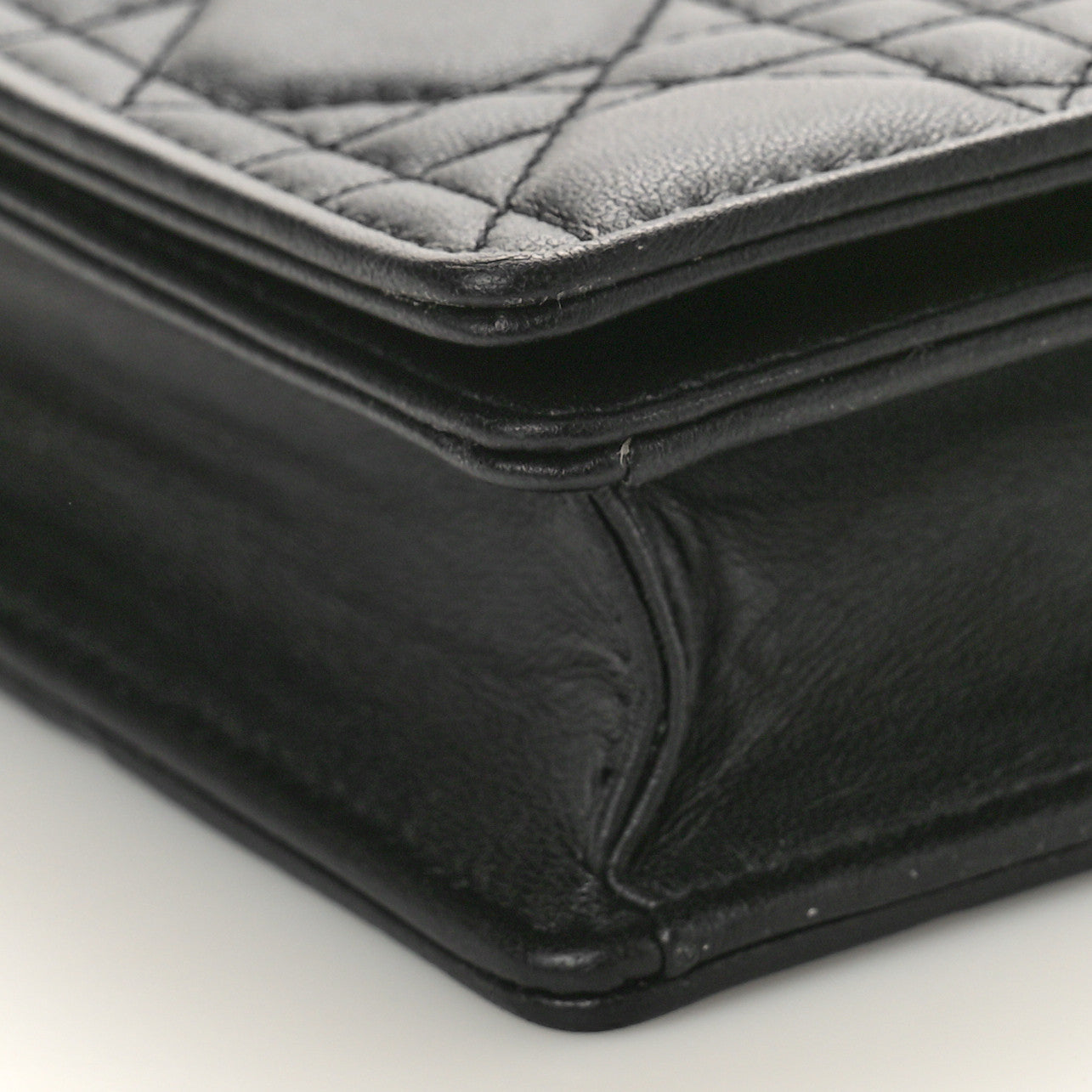Lambskin Cannage Lady Dior Pouch Black