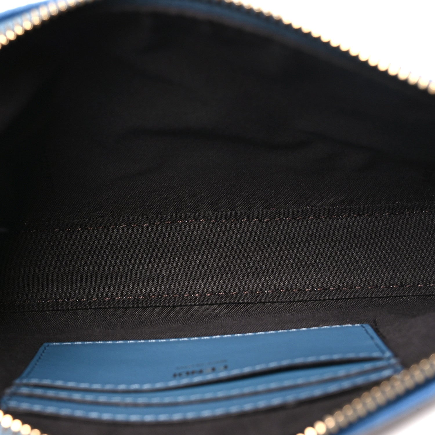 Fendi Denim Effect Fabric Jacquard FF Baguette Pouch Blue 5 of 11