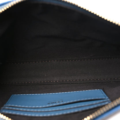 Fendi Denim Effect Fabric Jacquard FF Baguette Pouch Blue 5 of 11