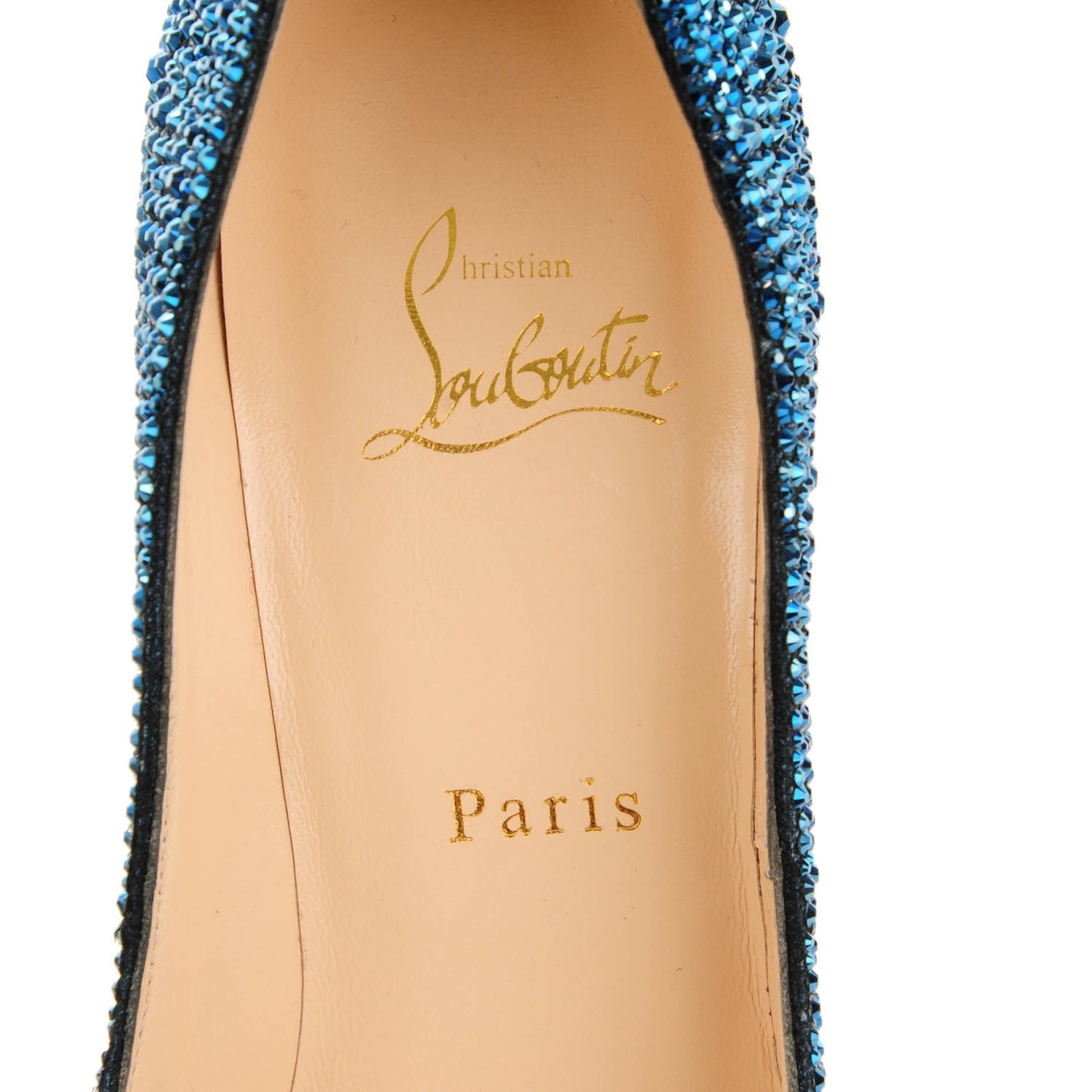 Suede Strass Lady Peep 150 Pumps 38.5 Blue Khol