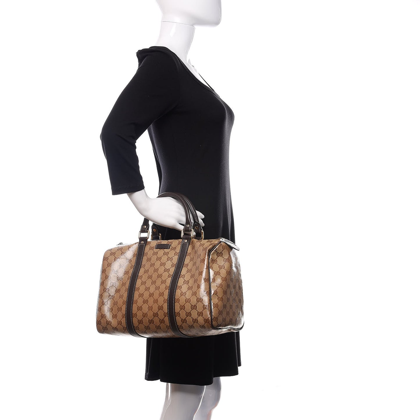 Crystal Monogram Medium Joy Boston Dark Brown