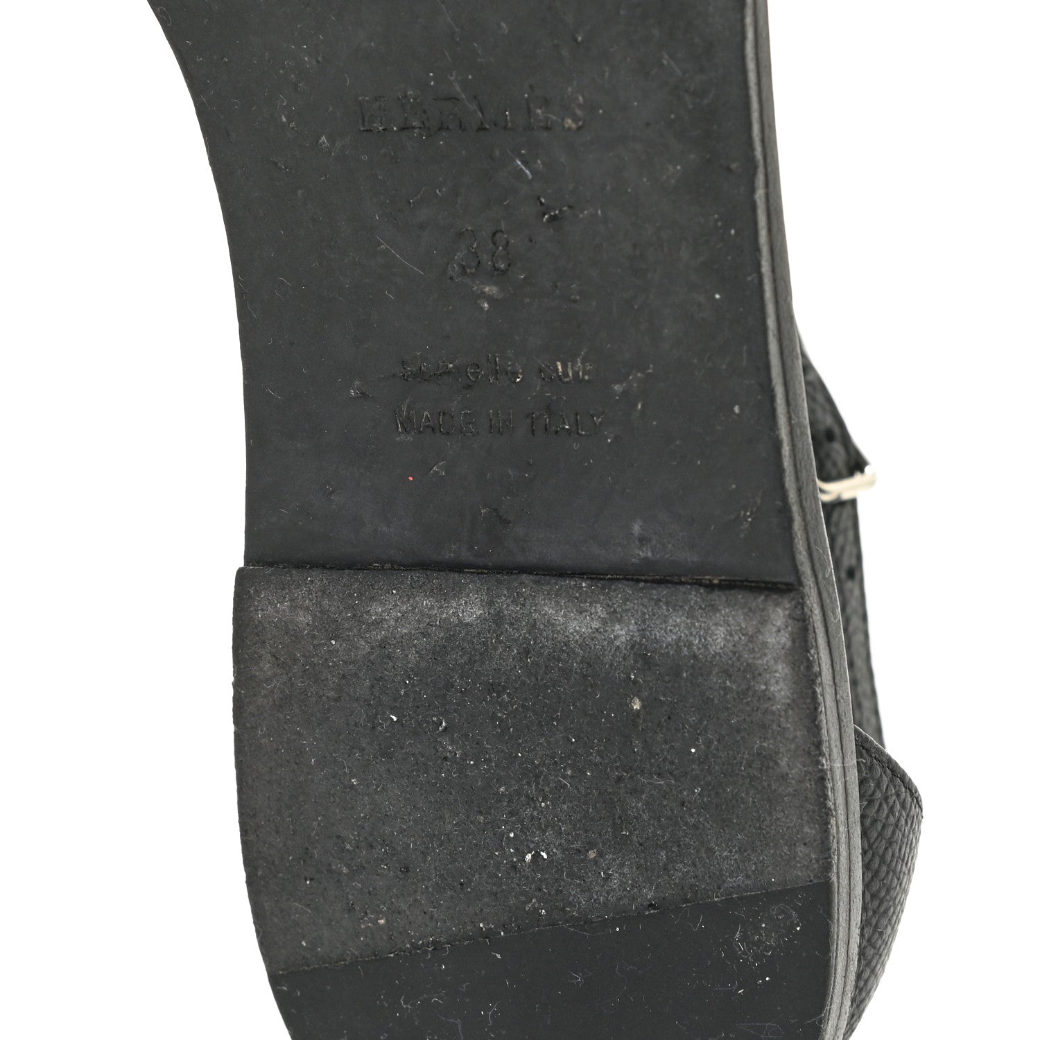 Hermes Epsom Santorini Sandals 38 Black 11 of 14
