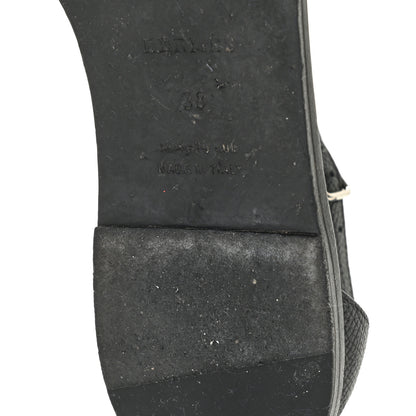 Hermes Epsom Santorini Sandals 38 Black 11 of 14
