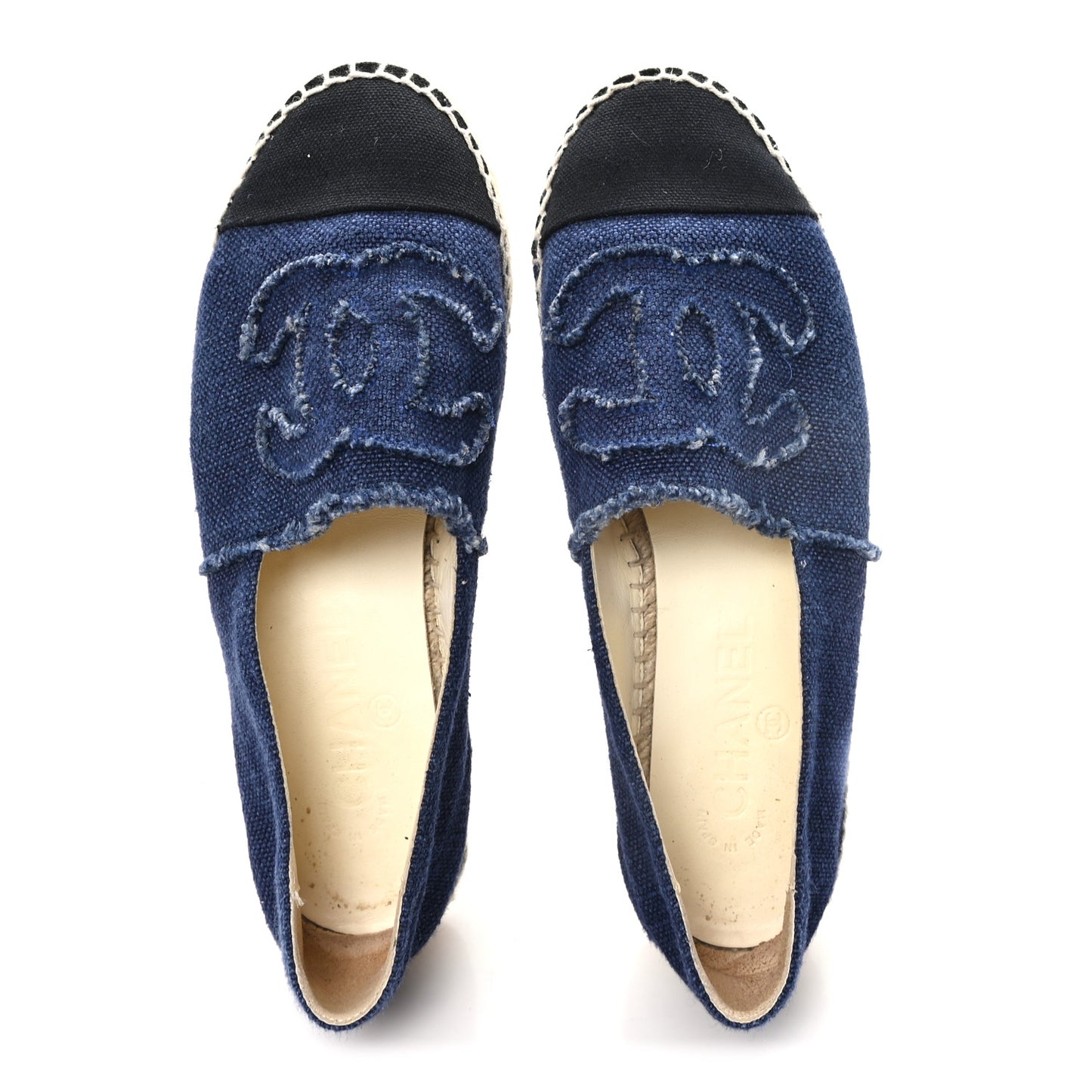 Denim Toile CC Espadrilles 37 Navy Black