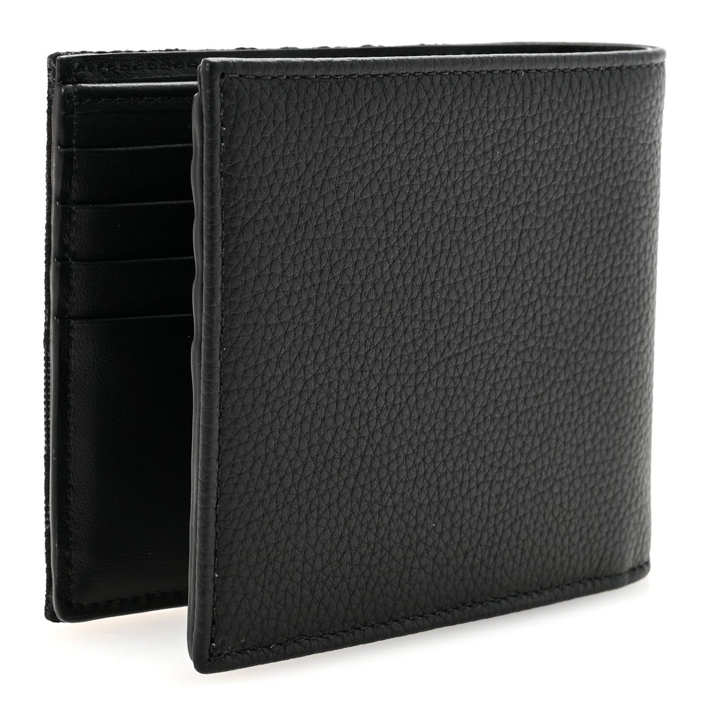 Oblique Calfskin Saddle Bifold Wallet Black