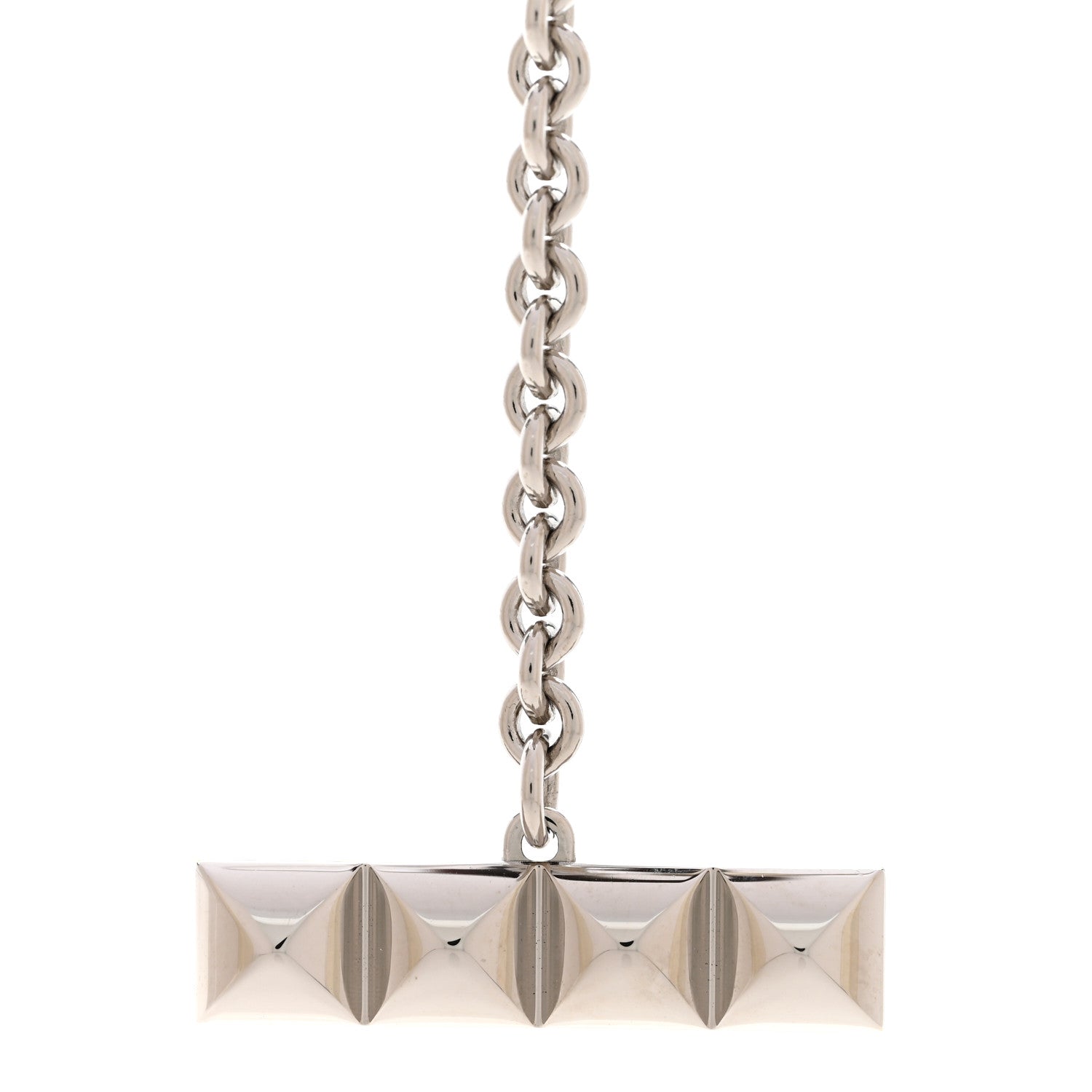 Hermes Palladium Buffalo Horn Medor XO Necklace Black 1925158
