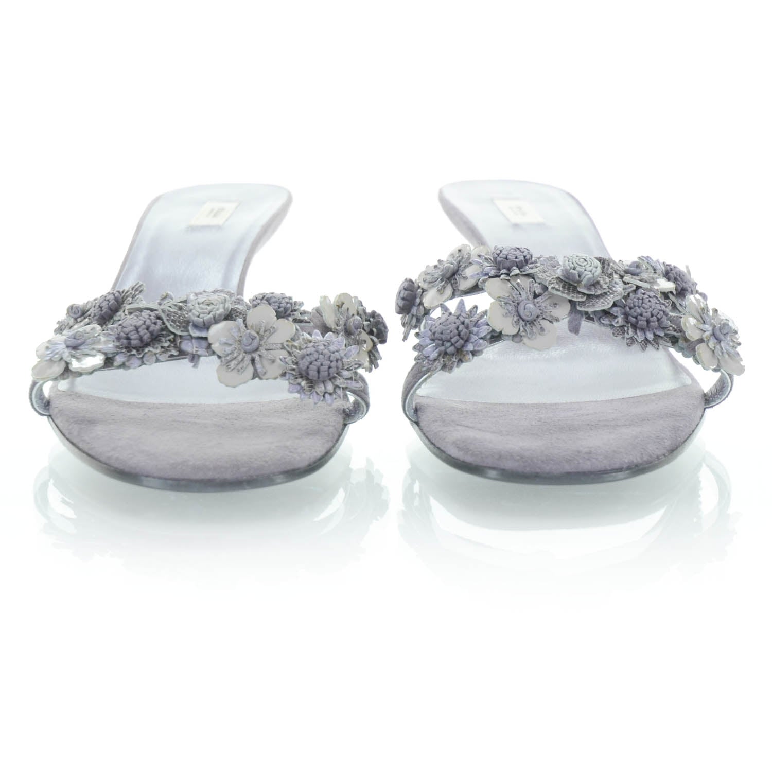 Prada Suede Floral Pumps 39.5 Purple 1 of 12