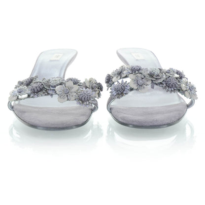 Prada Suede Floral Pumps 39.5 Purple 1 of 12