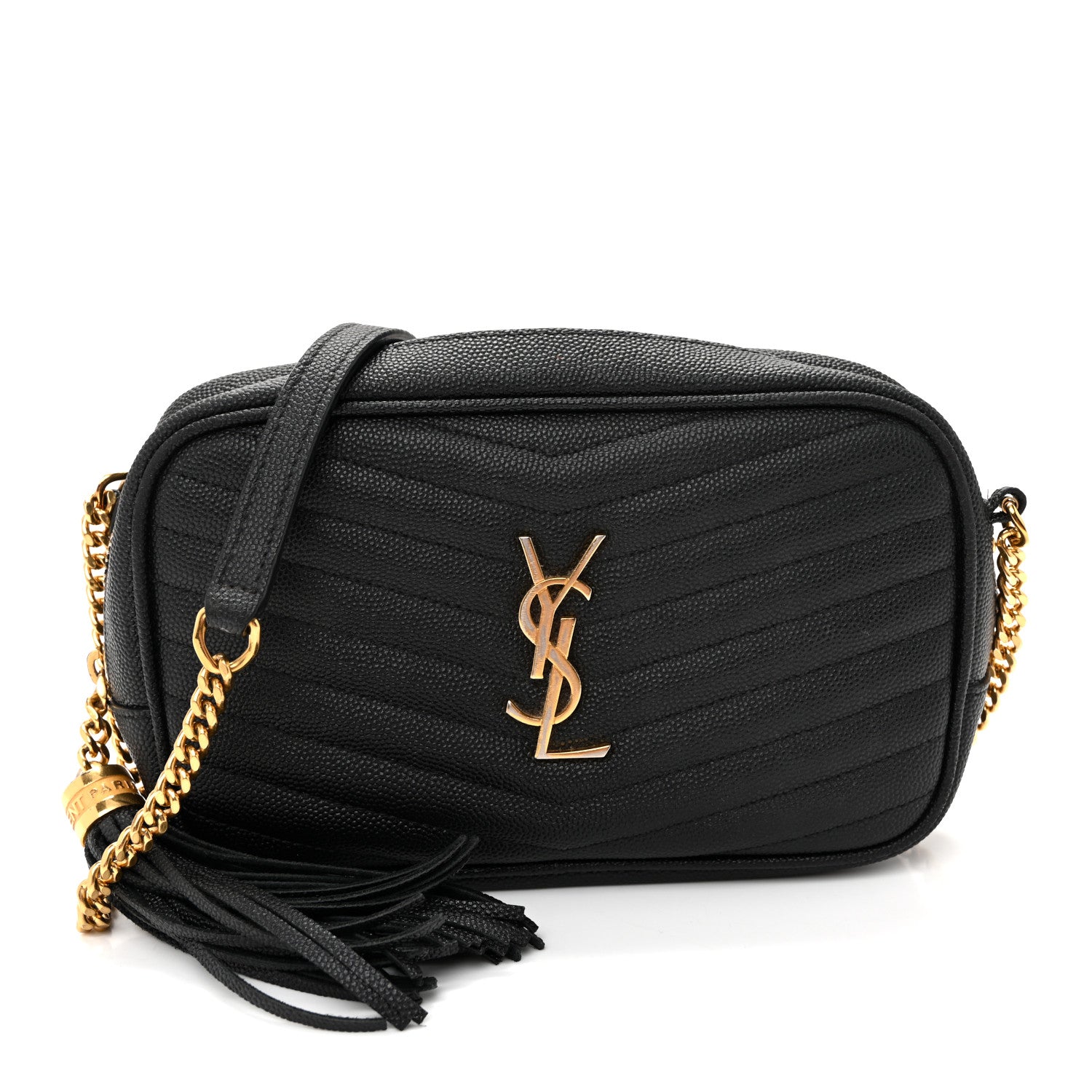 Saint Laurent Grain De Poudre Matelasse Monogram Mini Lou Camera Bag Black 1 of 10