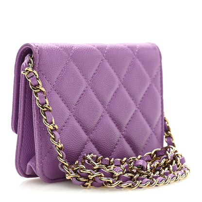 Chanel Caviar Quilted Mini Chain Bag Purple 3 of 10