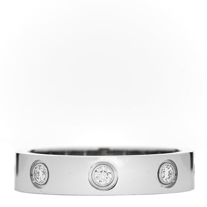 Cartier 18K White Gold 8 Diamond 4mm Wedding Band LOVE Ring 49 5 3 of 4