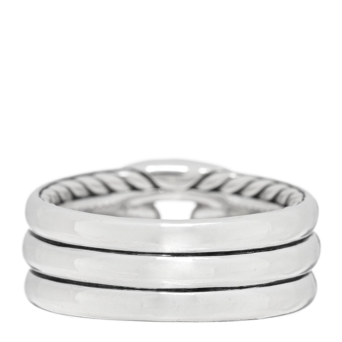 Sterling Silver Diamond 11mm Thoroughbred Cushion Link Ring 60 9