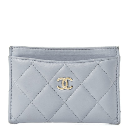 Chanel Lambskin Quilted Card Holder Light Blue 1 of 4