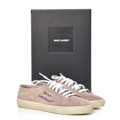 Saint Laurent Distressed Suede Womens Court Classic Sneakers 39.5 Rose Antique 10 of 10