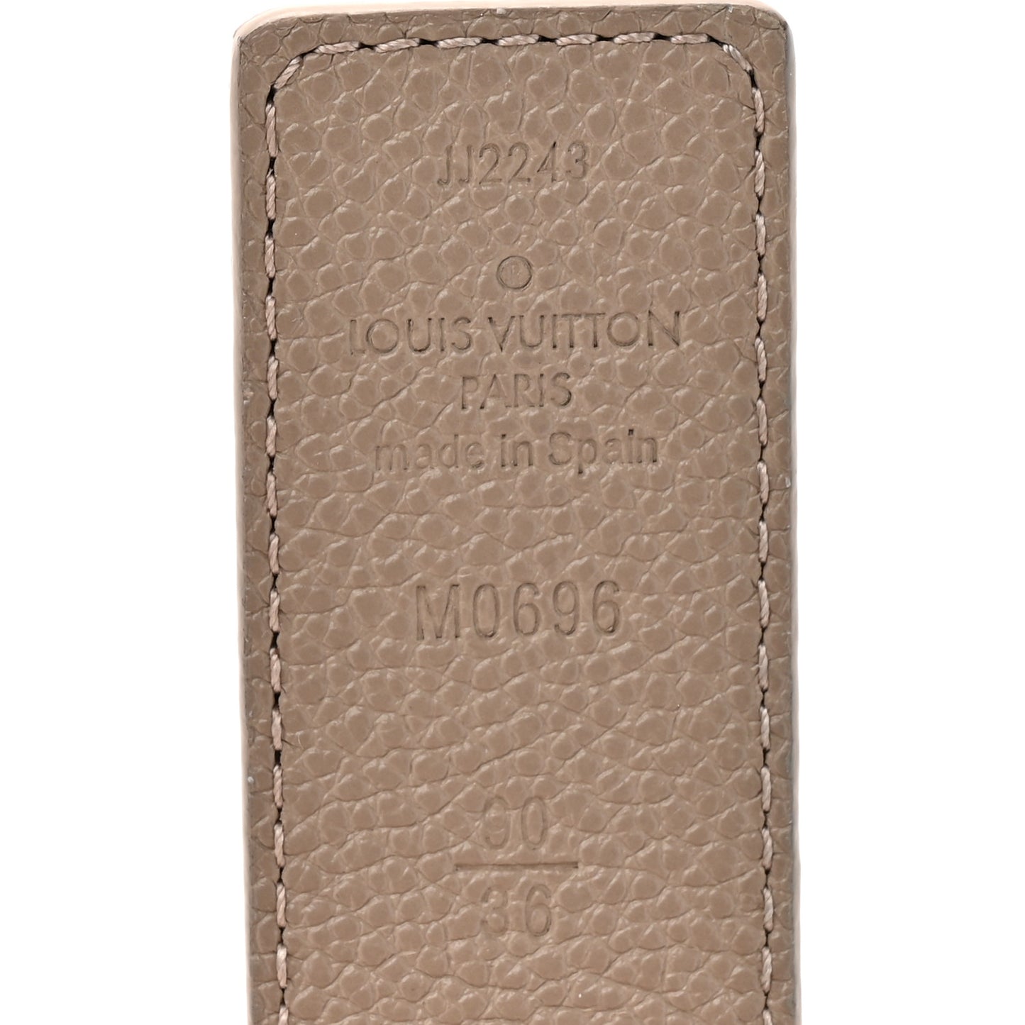 Calfskin Monogram 30mm LV Initiales Reversible Belt 90 36 Beige