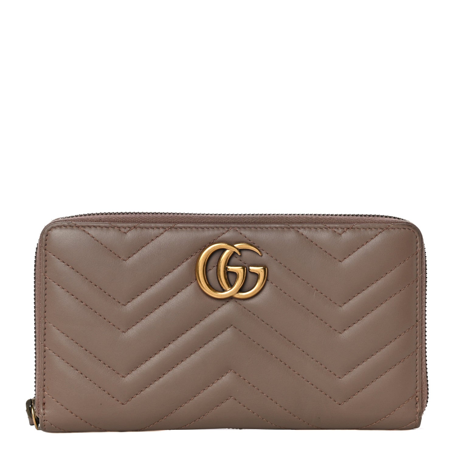 Gucci Calfskin Matelasse GG Marmont Zip Around Organizer Wallet Porcelain Rose 1 of 12