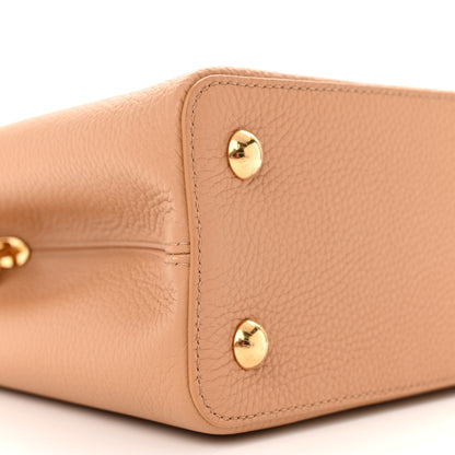 Louis Vuitton Taurillon Capucines MM Arizona Beige Wood Brown 8 of 10