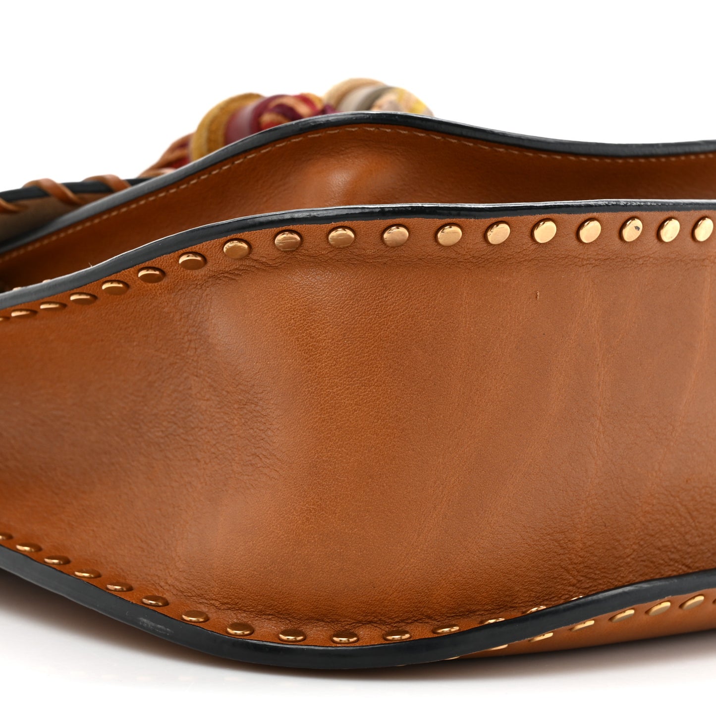 Calfskin Braided Small Hudson Shoulder Bag Caramel