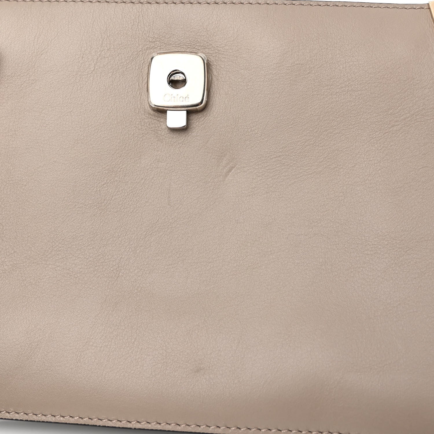 Chloe Suede Calfskin Small Faye Top Handle Bag Motty Grey 11 of 12