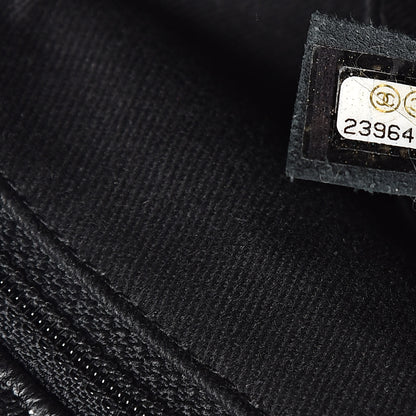 Chanel Crumpled Grained Calfskin Zip and Carry Shopping Tote Black 7 of 10