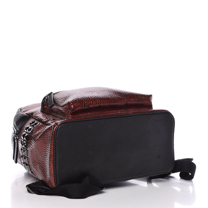MCM Metallic Visetos Medium Side Stud Stark Backpack Scooter Red Black 4 of 11