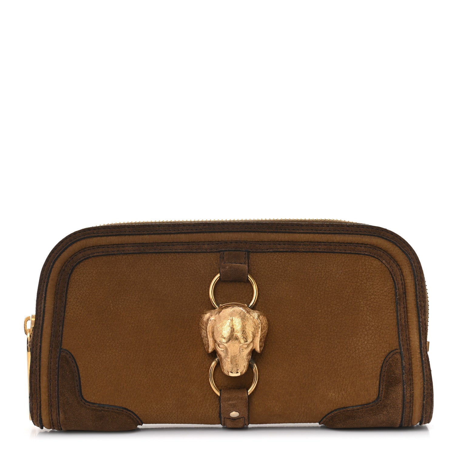 Burberry Suede Animal Clutch Brown 1 of 8