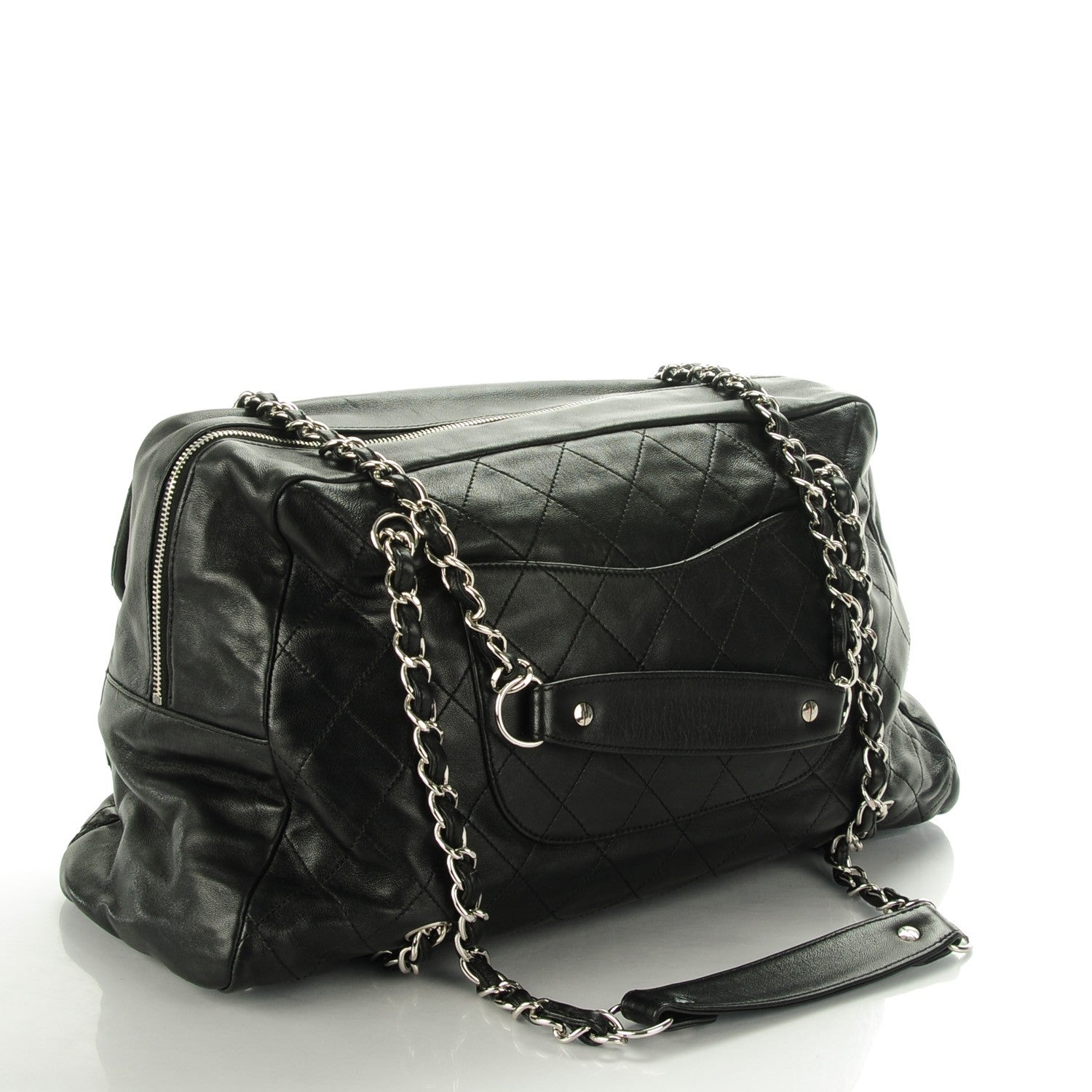 Chanel Lambskin Quilted Chain Around Tote Black 3 of 7