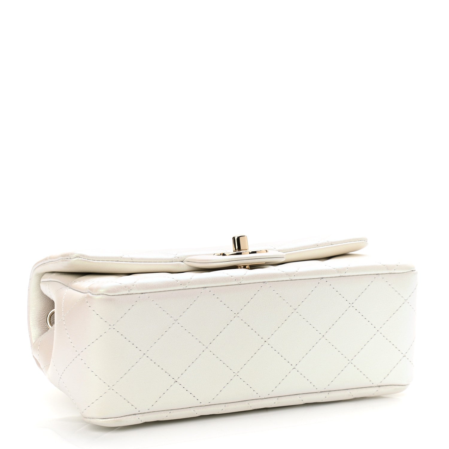 Chanel Iridescent Calfskin Quilted Mini Rectangular Flap White 4 of 11