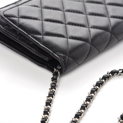 Chanel Lambskin Quilted Wallet On Chain WOC Black 12 of 12