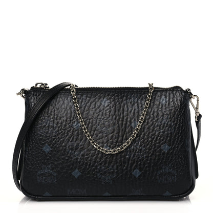 MCM Visetos Medium Millie Chain Crossbody Bag Black 1 of 9