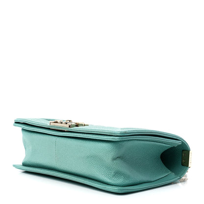 Chanel Caviar Quilted Medium Boy Flap Light Blue 9 of 11