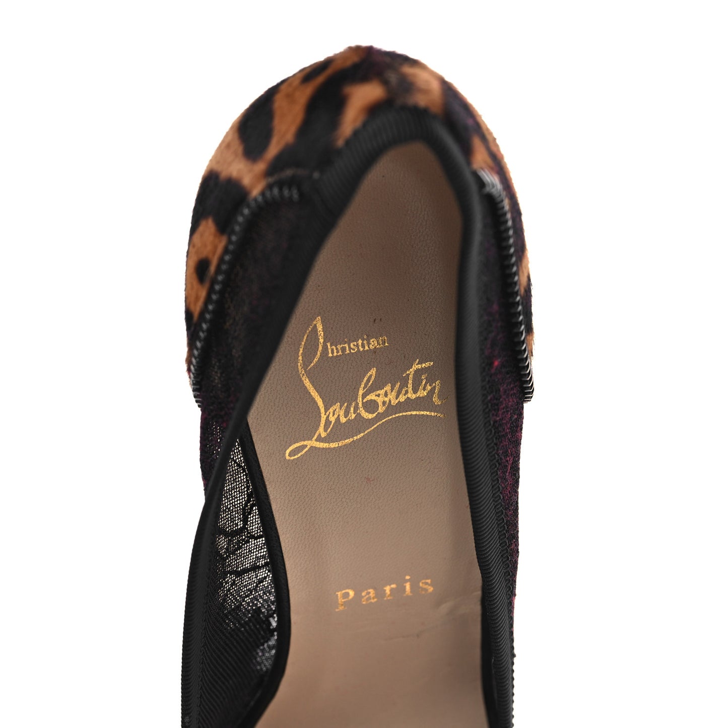 Pony Hair Lace Leopard Souris 70 Pumps 39.5 Black