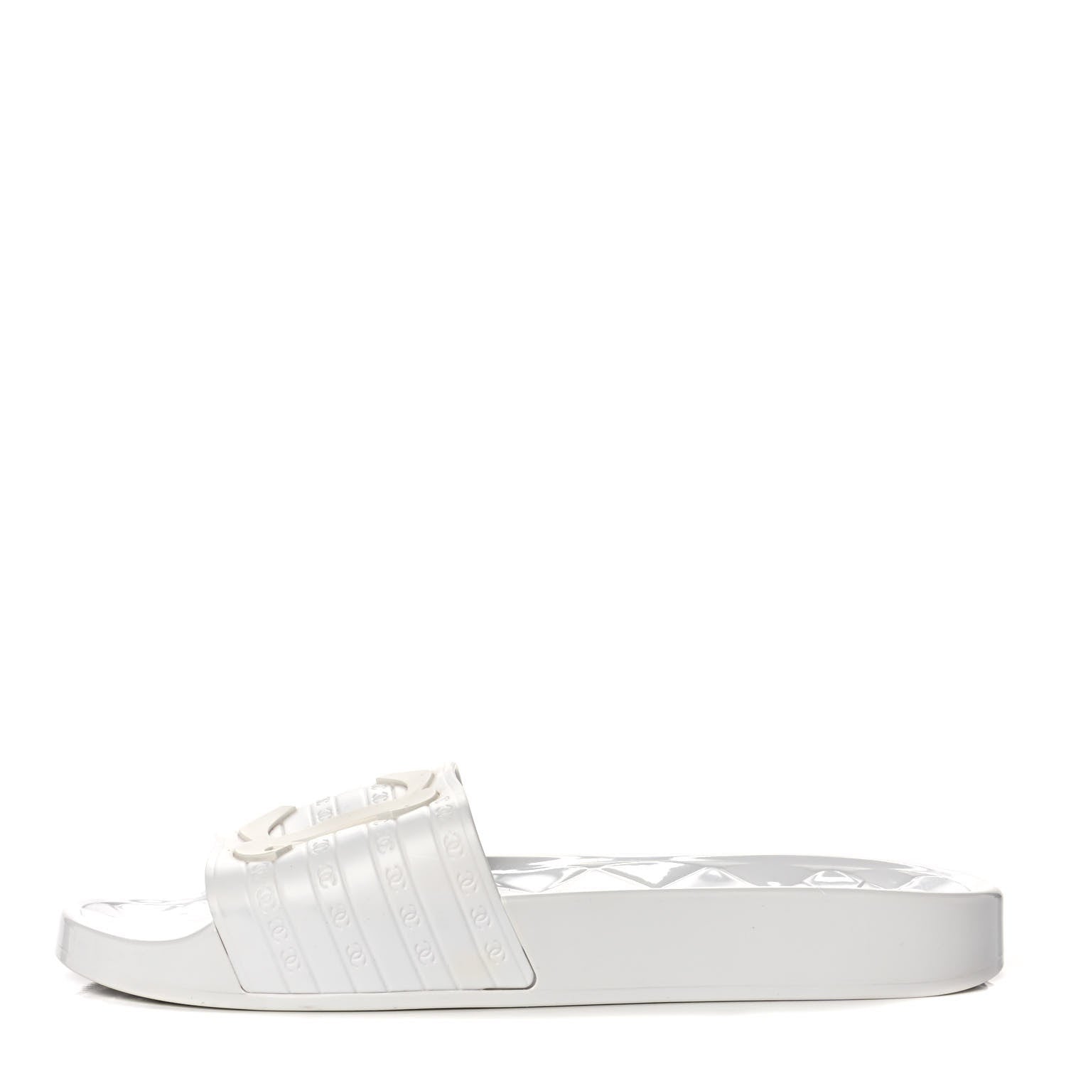 Chanel PVC CC Flat Slide Sandals 39 White 1 of 8