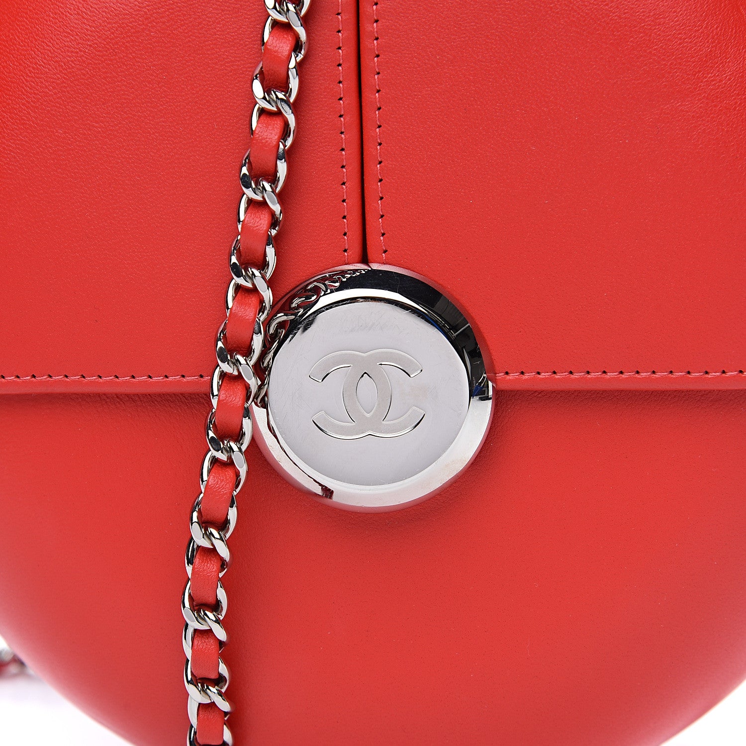 Chanel Lambskin Evening In the Air Bag Red 8 of 8