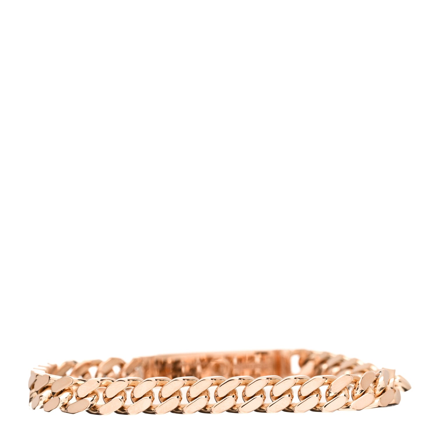 Hermes 18K Rose Gold Diamond PM Kelly Gourmette Bracelet LG 2 of 4