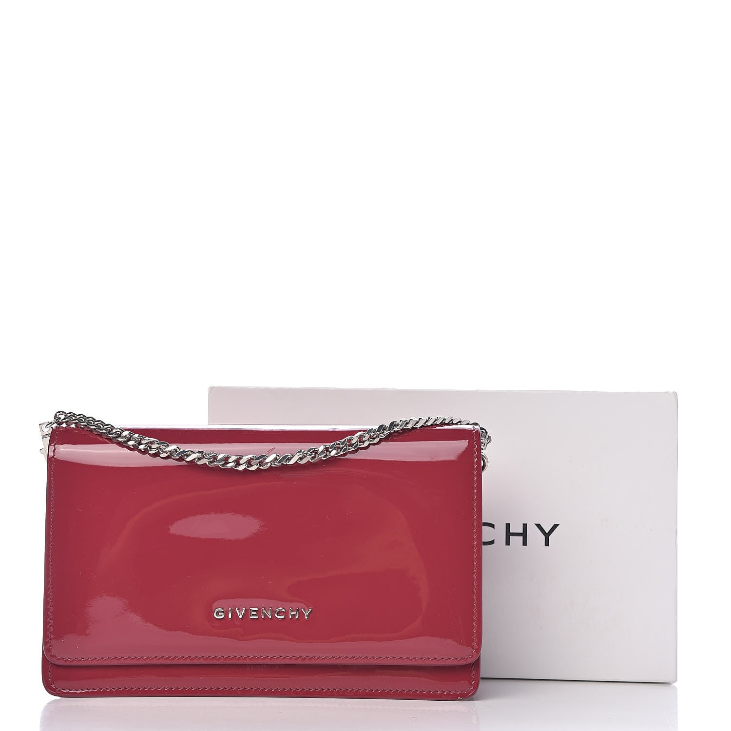 Givenchy Patent Pandora Chain Wallet Raspberry 10 of 10
