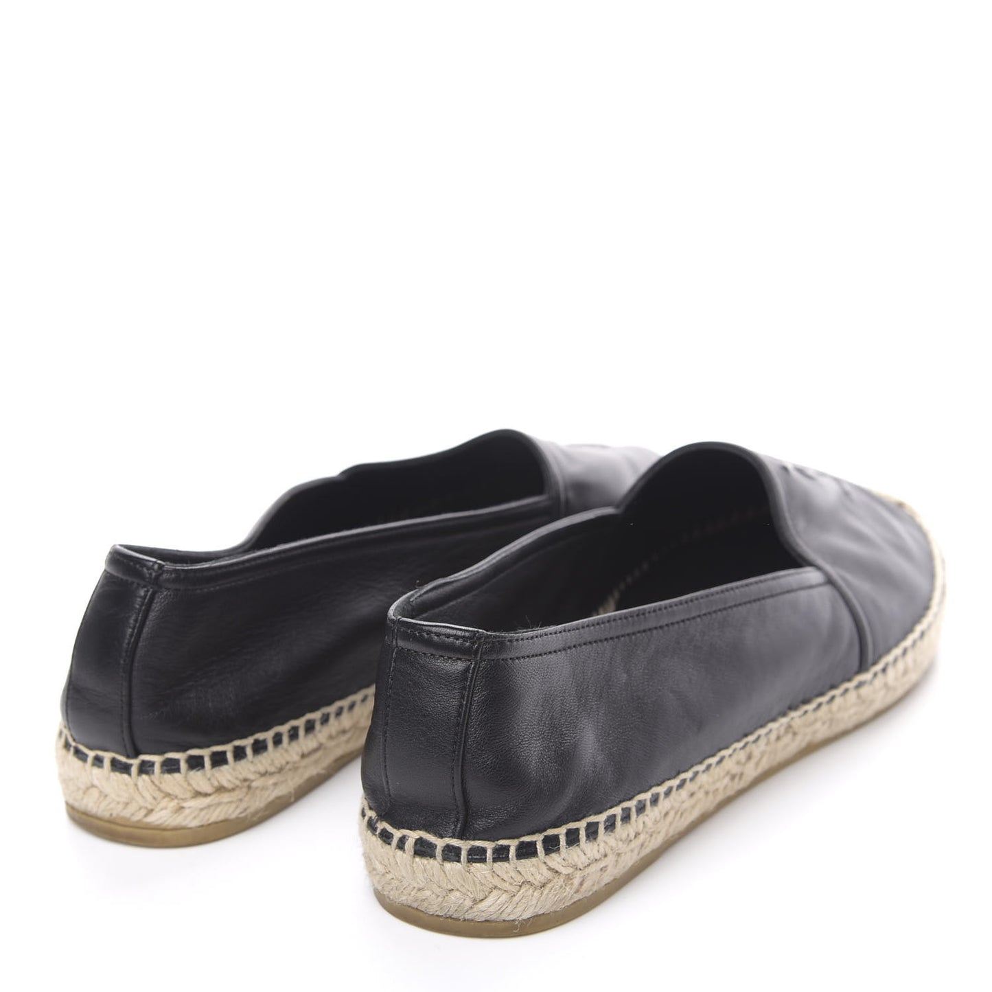 Lambskin Monogram Espadrilles 41 Black