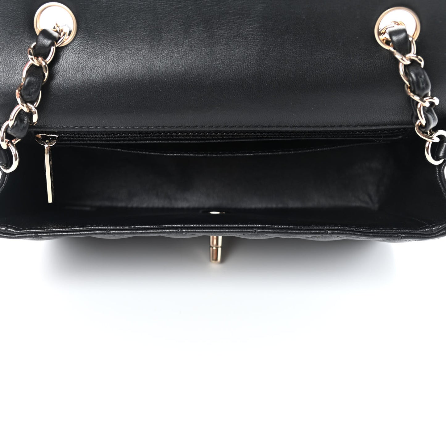 Lambskin Quilted Mini Rectangular Flap Black