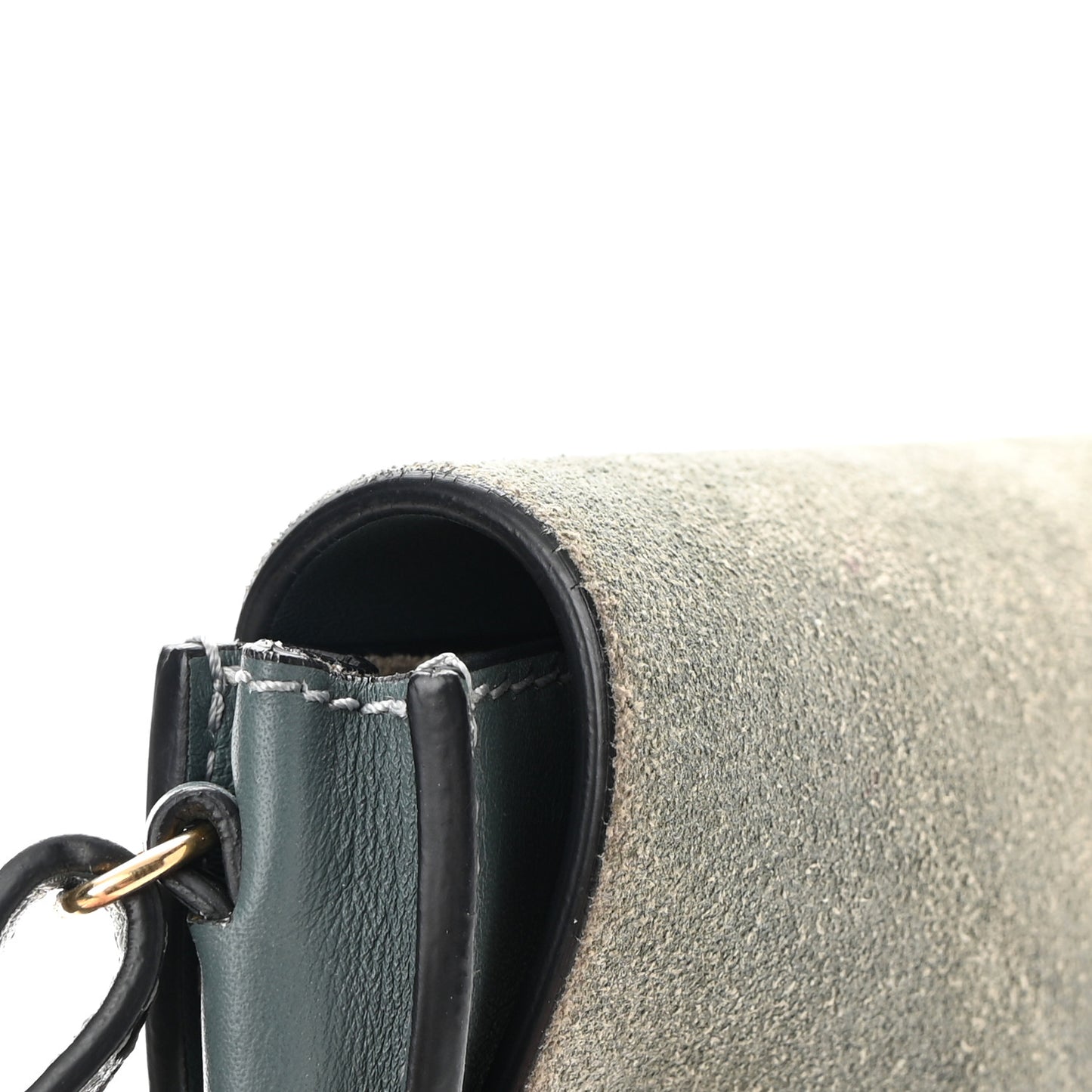 Suede Calfskin Mini Faye Shoulder Bag Cloudy Blue