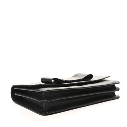 Prada Saffiano Bow Flap Wallet Black 4 of 8