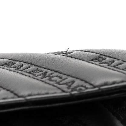 Balenciaga Calfskin Logo Matelasse S BB Round Shoulder Bag Black 10 of 10