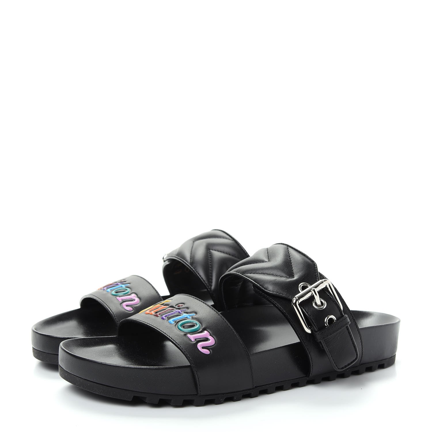Louis Vuitton Calfskin New Wave Bom Dia Flat Mule 39 Black 3 of 10