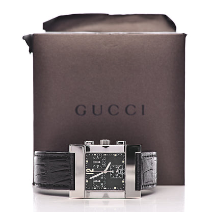 Gucci Stainless Steel Calfskin 32mm Chronograph Quartz Watch Black 7 of 7