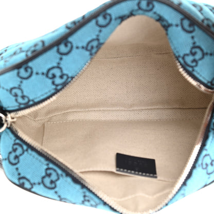 Gucci Monogram Multicolor Matelasse Diagonal Small GG Marmont Chain Shoulder Bag Light Blue 5 of 10